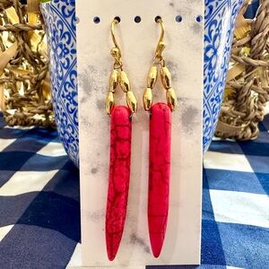 Pink Dyed Stone Earrings